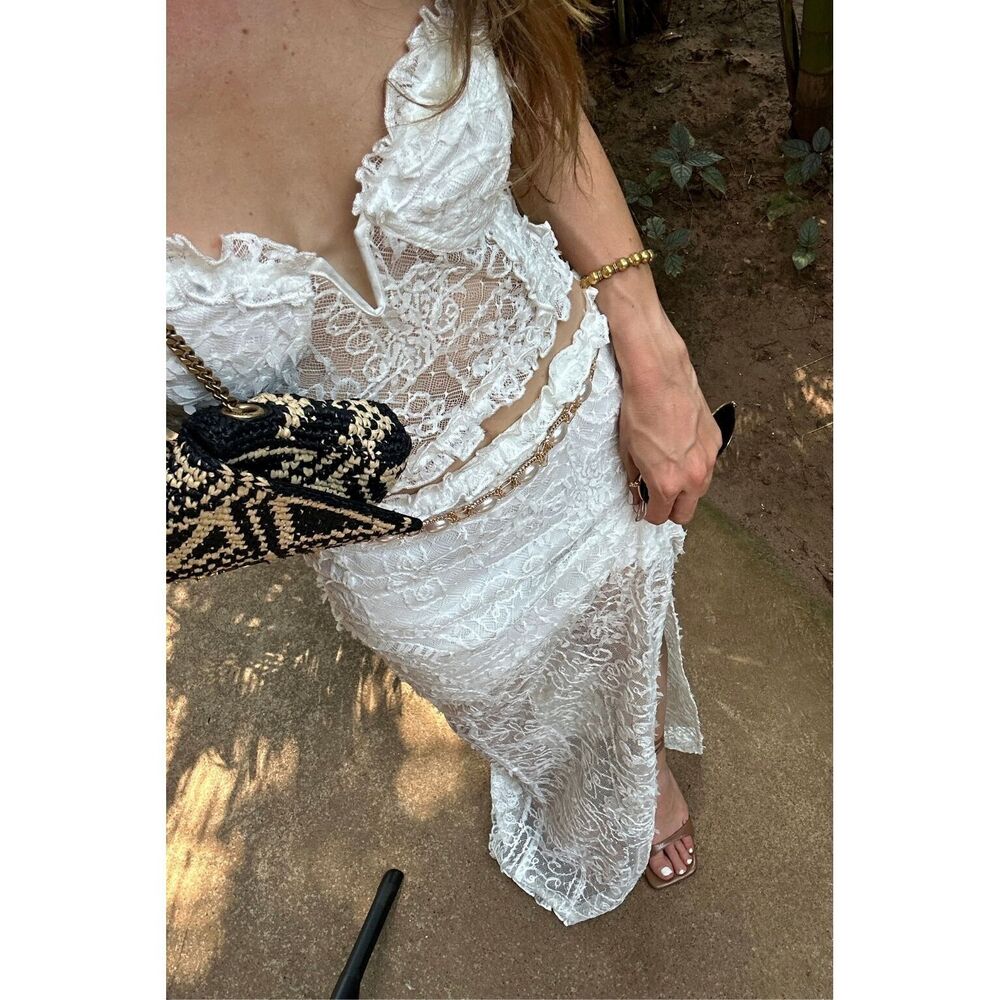 12th Tribe Vienna White Lace Corset Top Size LL